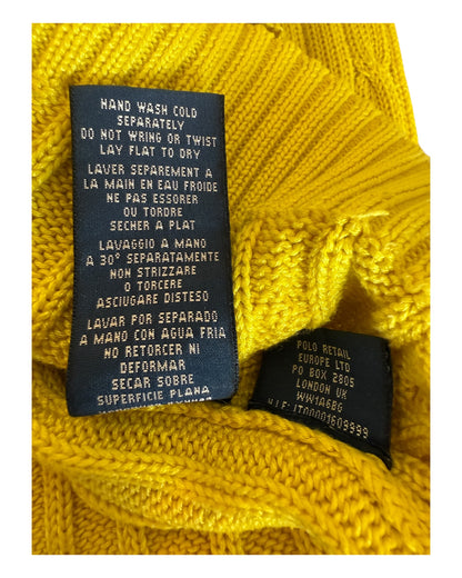 Polo Ralph Lauren Zopfmuster Pullover gelb Größe S