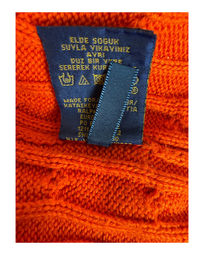 Polo Ralph Lauren Zopfmuster Pullover orange Größe S