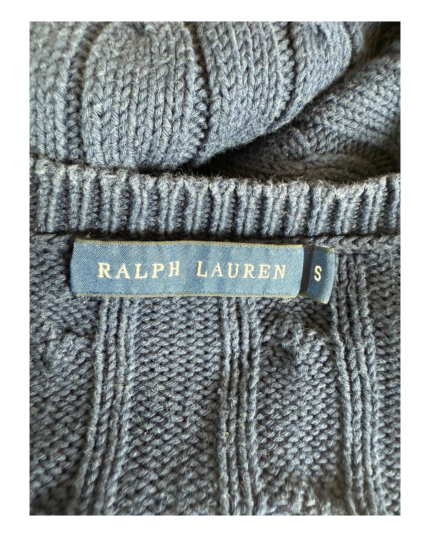 Polo Ralph Lauren Zopfmuster Pullover marineblau Größe S