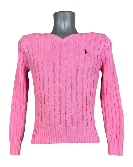 Polo Ralph Lauren Zopfmuster Pullover rosa Größe S