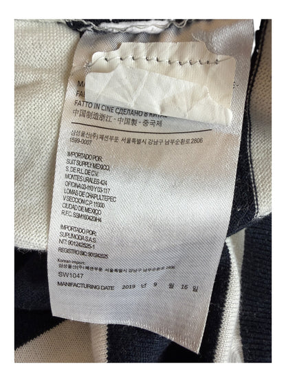Suit Supply Poloshirt schwarz weiß gestreift Größe L