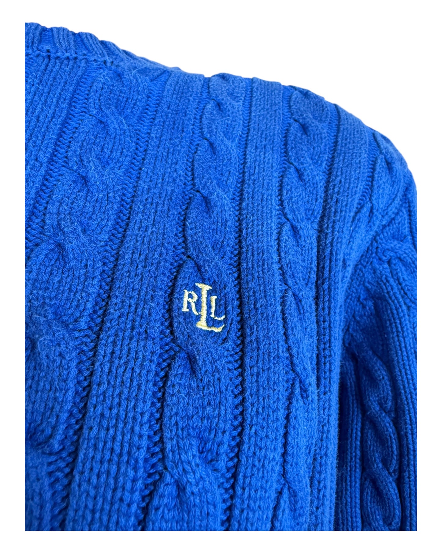 Polo Ralph Lauren Zopfmuster Pullover blau Größe S
