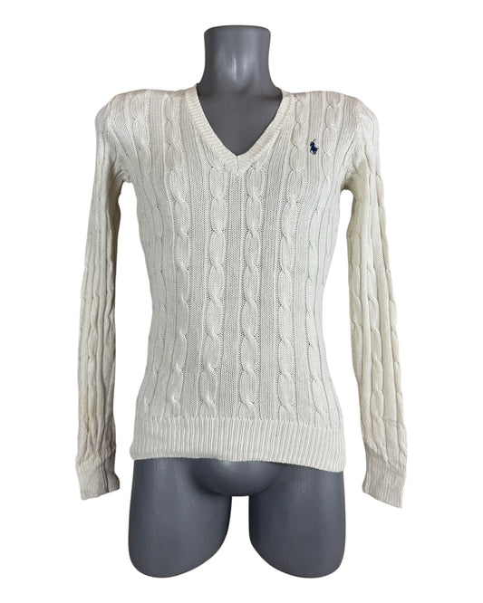Polo Ralph Lauren Zopfmuster Pullover beige Größe S