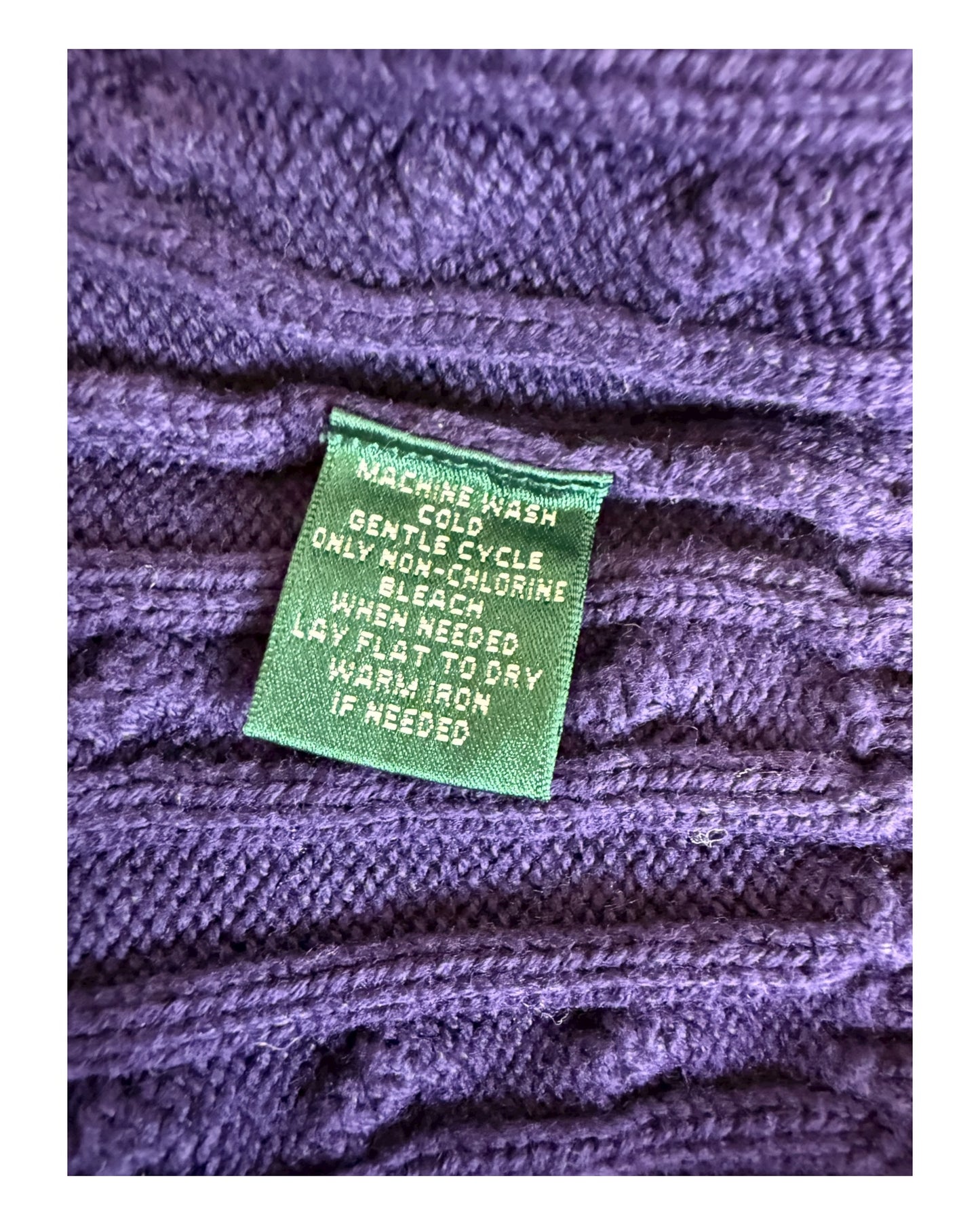 Polo Ralph Lauren Zopfmuster Pullover Lila Größe M