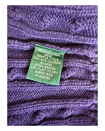 Polo Ralph Lauren Zopfmuster Pullover Lila Größe M