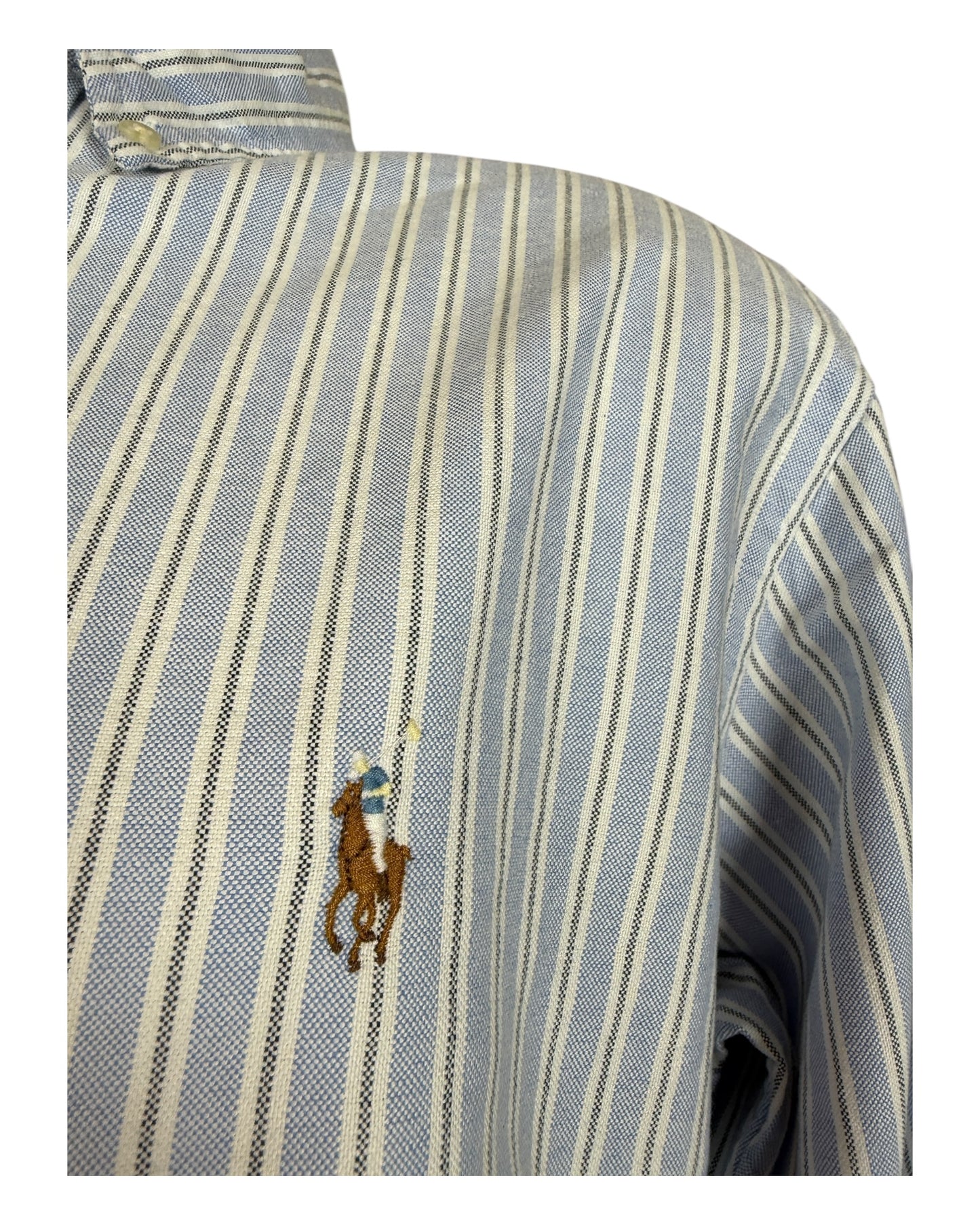 Polo Ralph Lauren Oxfordhemd hellblau weiß gestreift Größe M
