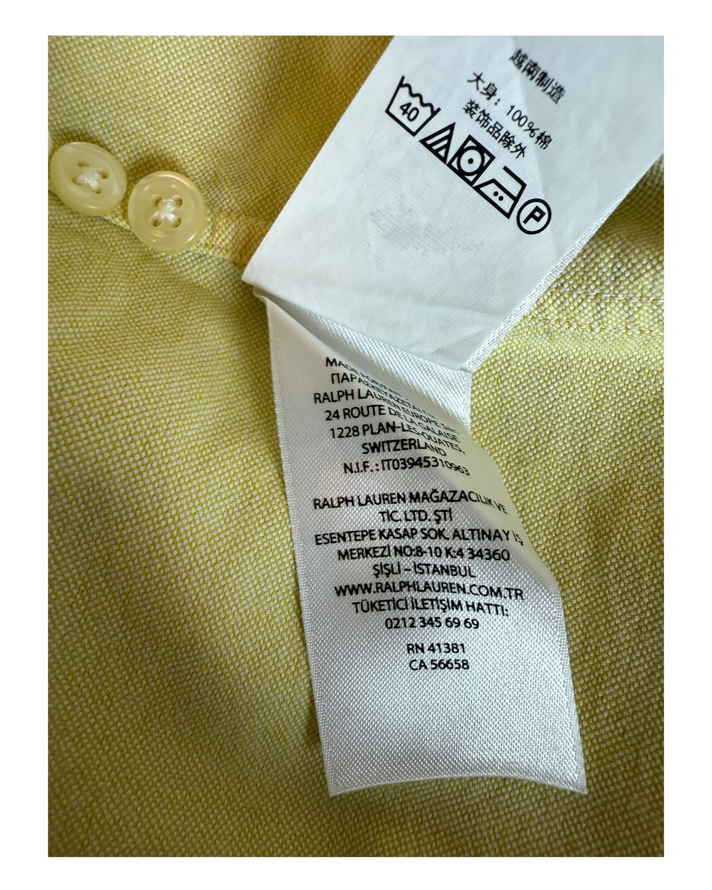 Polo Ralph Lauren Oxfordhemd gelb Größe M