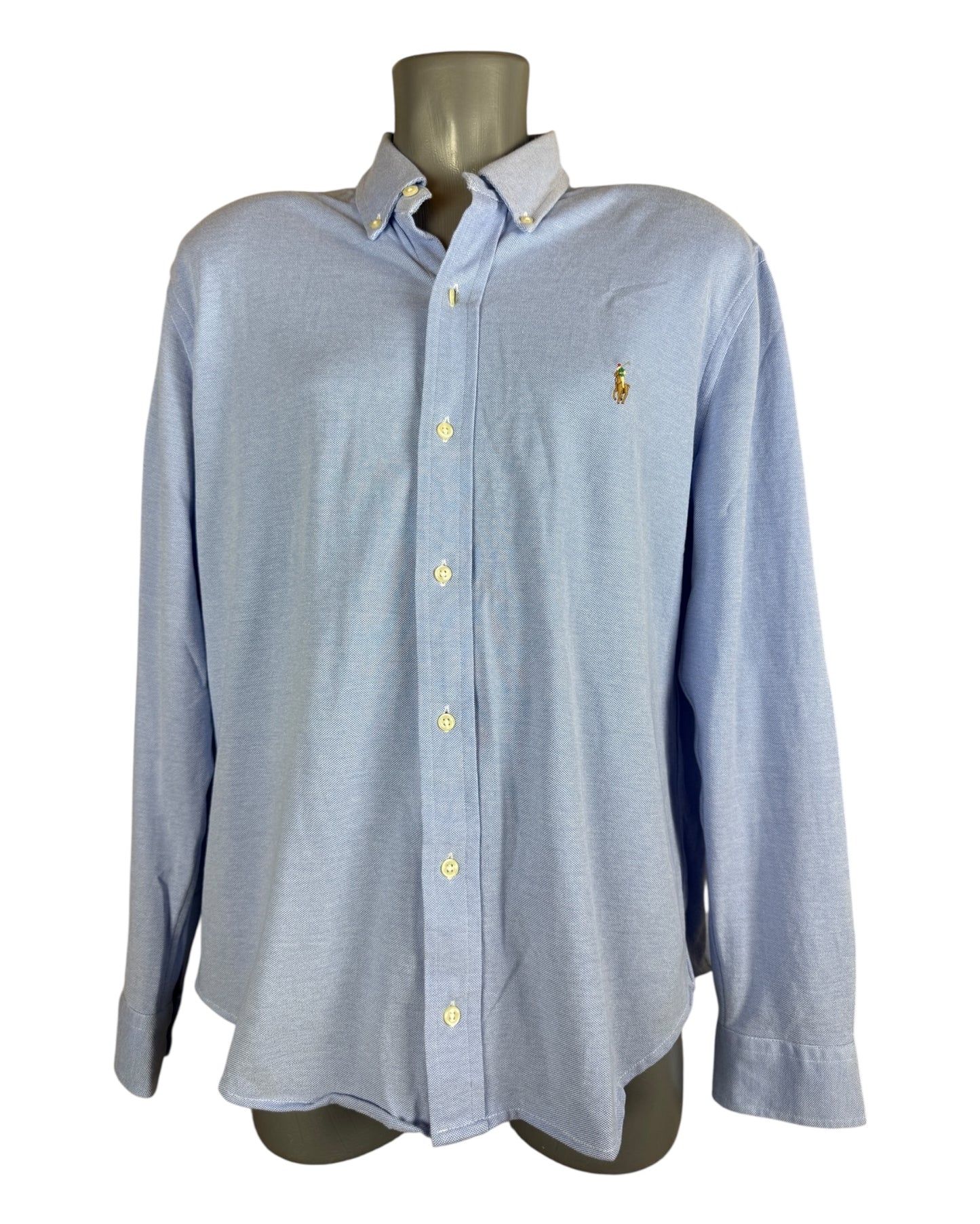 Polo Ralph Lauren Knit Oxfordhemd hellblau Größe L