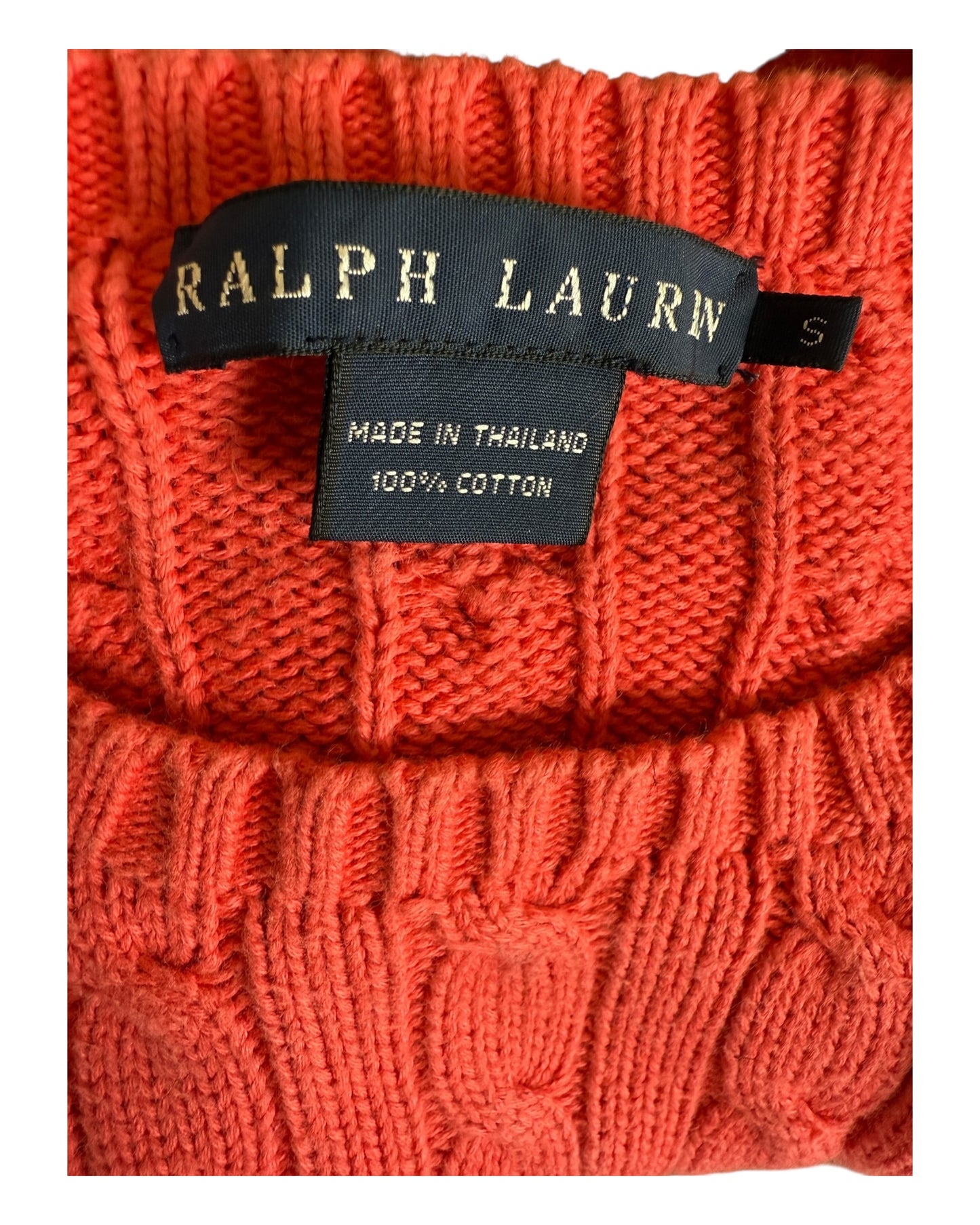 Polo Ralph Lauren Zopfmuster Pullover rot Größe S