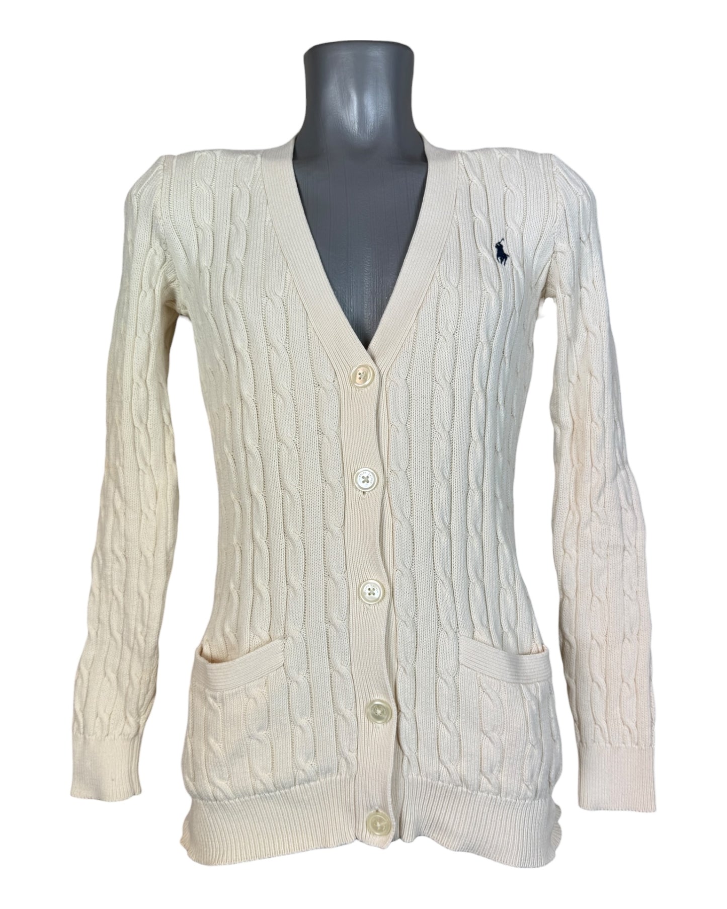 Polo Ralph Lauren Zopfmuster Cardigan beige Größe M
