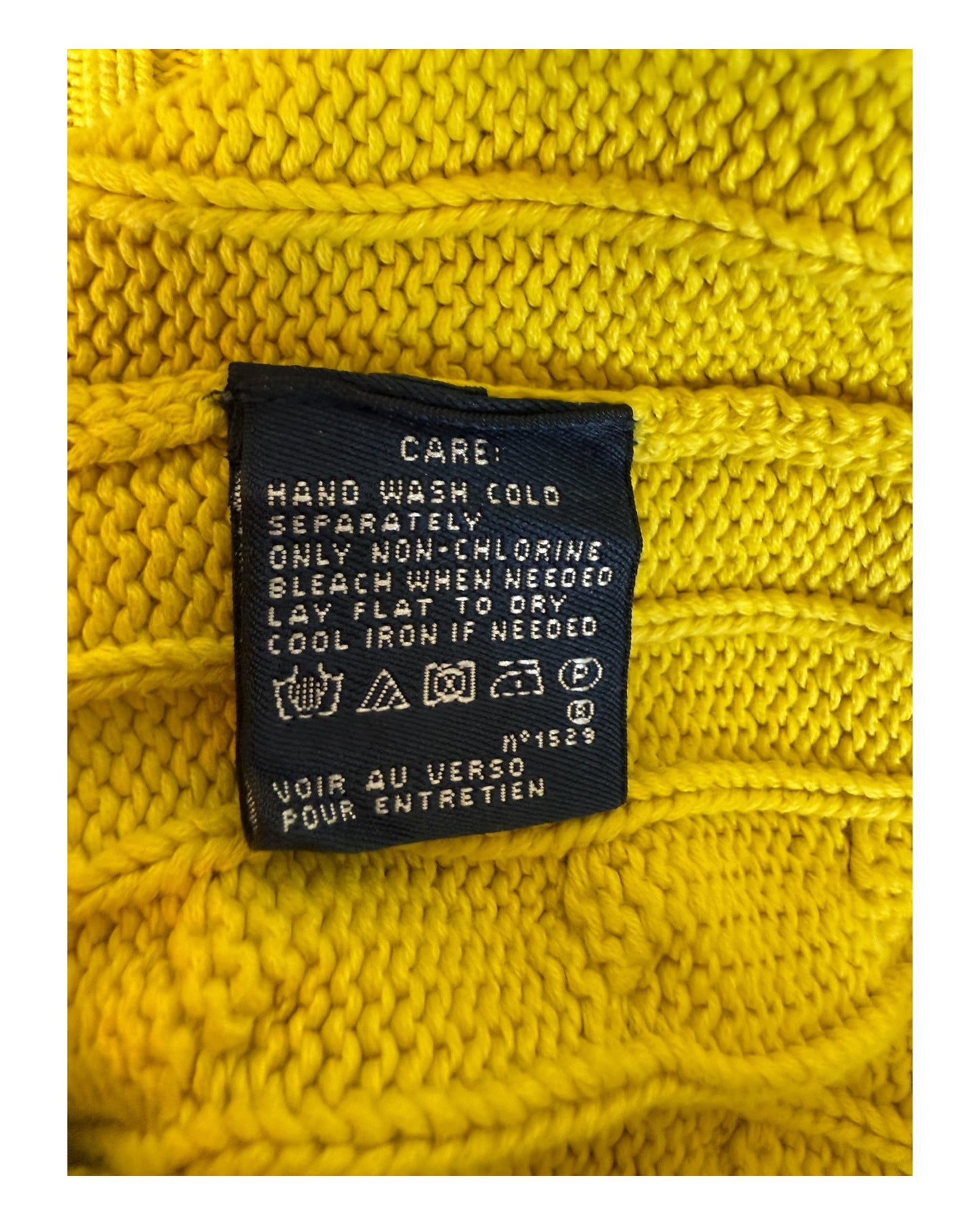 Polo Ralph Lauren Zopfmuster Pullover gelb Größe S