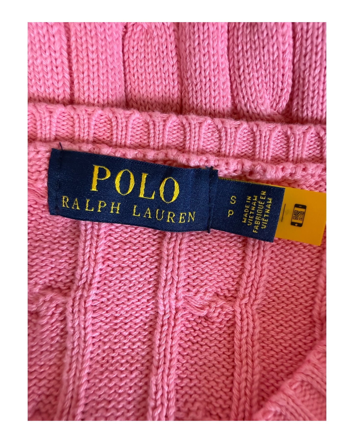 Polo Ralph Lauren Zopfmuster Pullover rosa Größe S