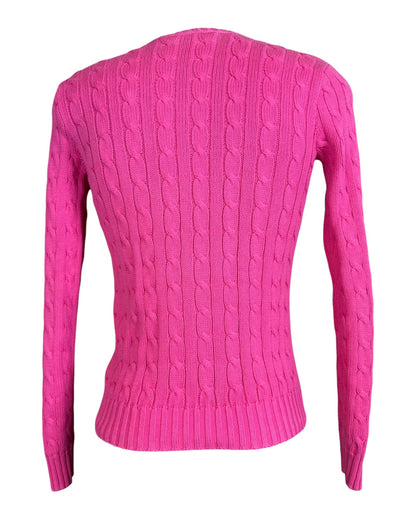 Polo Ralph Lauren Zopfmuster Pullover pink Größe S