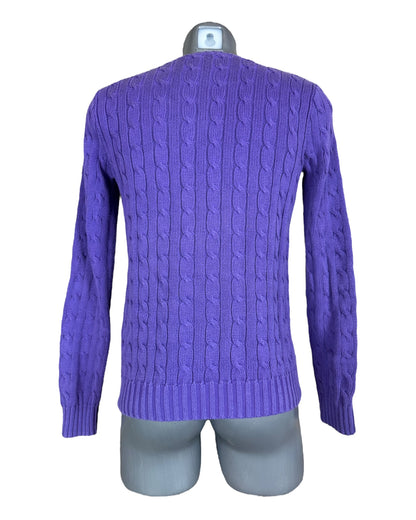 Polo Ralph Lauren Zopfmuster Pullover violett Größe M