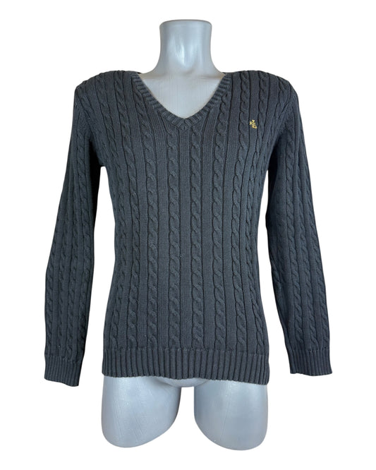 Polo Ralph Lauren Zopfmuster Pullover schwarz Größe M