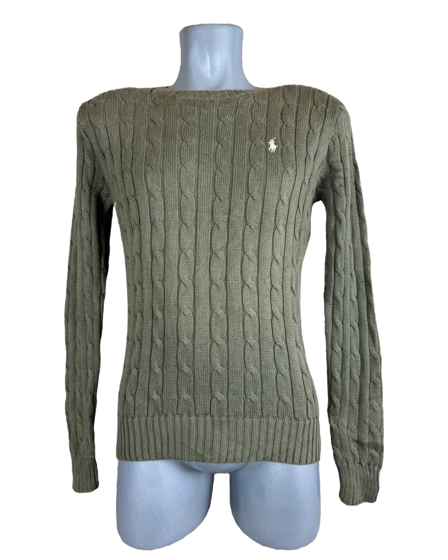 Polo Ralph Lauren Zopfmuster Pullover grün Größe M