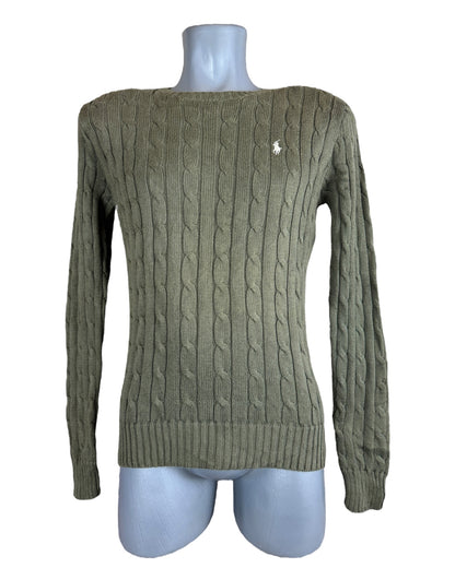 Polo Ralph Lauren Zopfmuster Pullover grün Größe M