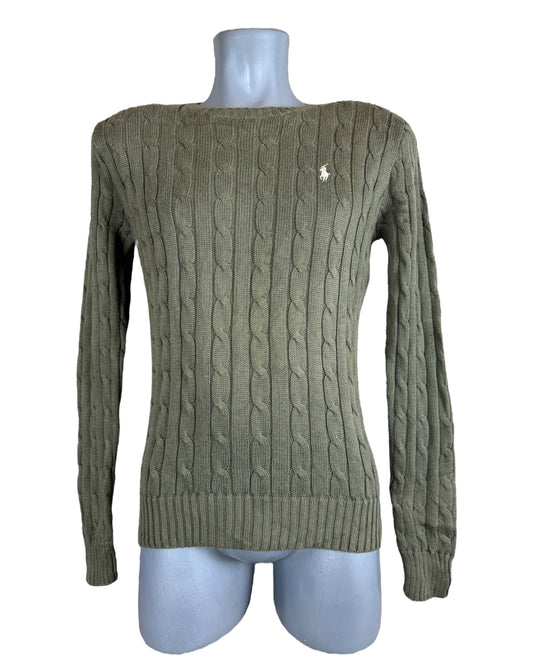 Polo Ralph Lauren Zopfmuster Pullover grün Größe M