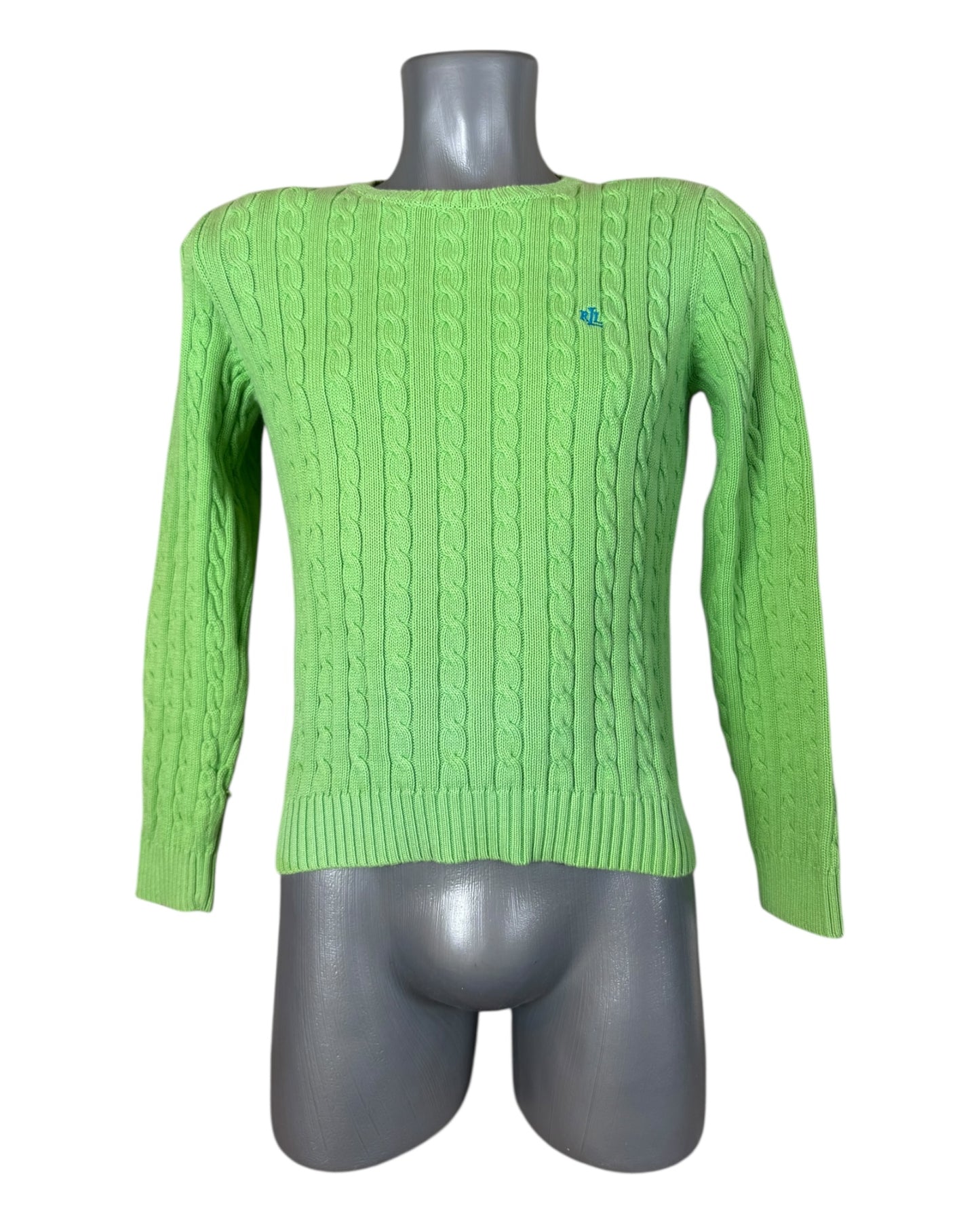 Polo Ralph Lauren Zopfmuster Pullover grün Größe M