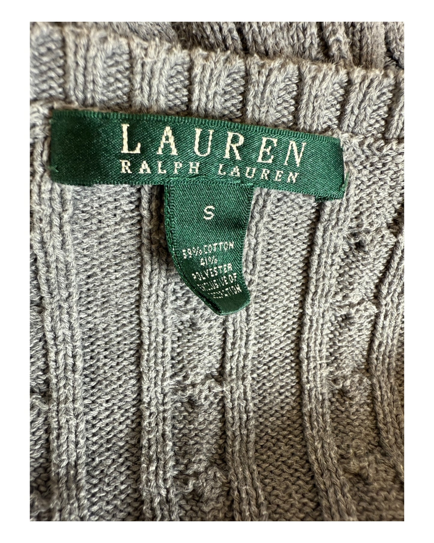Polo Ralph Lauren Zopfmuster Pullover grau Größe S