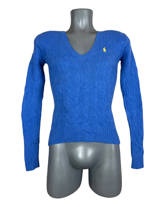 Polo Ralph Lauren Zopfmuster Pullover blau Größe M