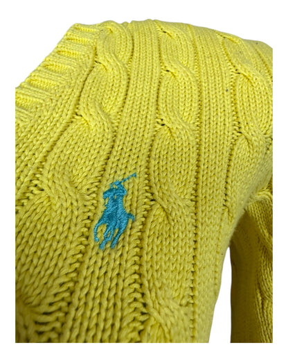 Polo Ralph Lauren Zopfmuster Pullover gelb Größe S
