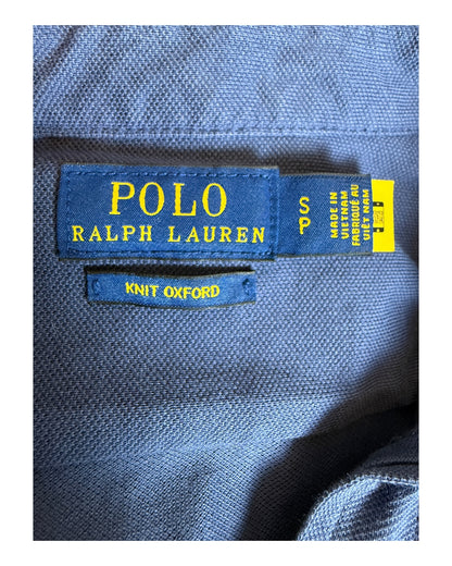 Polo Ralph Lauren Knit Oxford Bluse marineblau Größe S