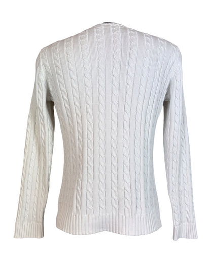Polo Ralph Lauren Zopfmuster Pullover weiß Größe M