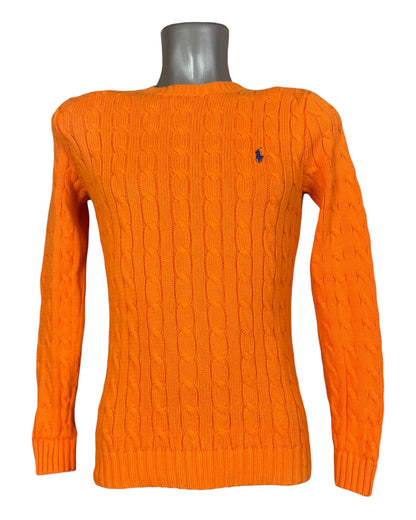 Polo Ralph Lauren Zopfmuster Pullover orange Größe S