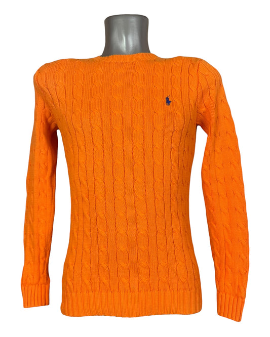 Polo Ralph Lauren Zopfmuster Pullover orange Größe S