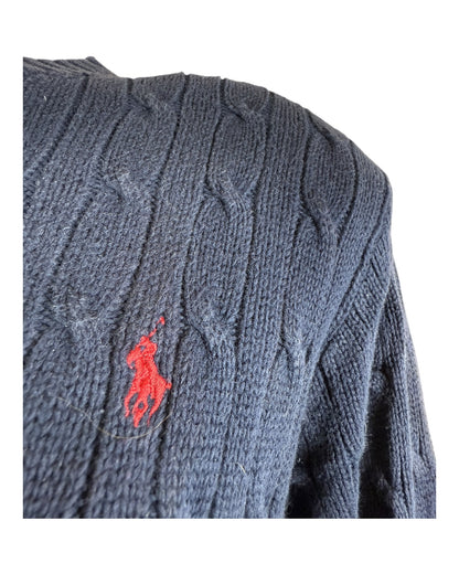 Polo Ralph Lauren Zopfmuster Pullover marineblau Größe L