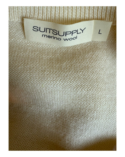 Suit Supply Pullover Merinowolle creme Größe L