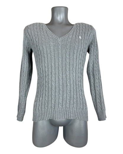 Polo Ralph Lauren Zopfmuster Pullover grau Größe S