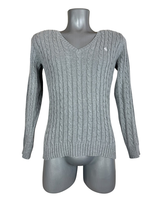 Polo Ralph Lauren Zopfmuster Pullover grau Größe S