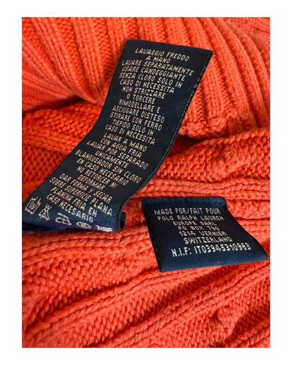 Polo Ralph Lauren Zopfmuster Pullover orange Größe M
