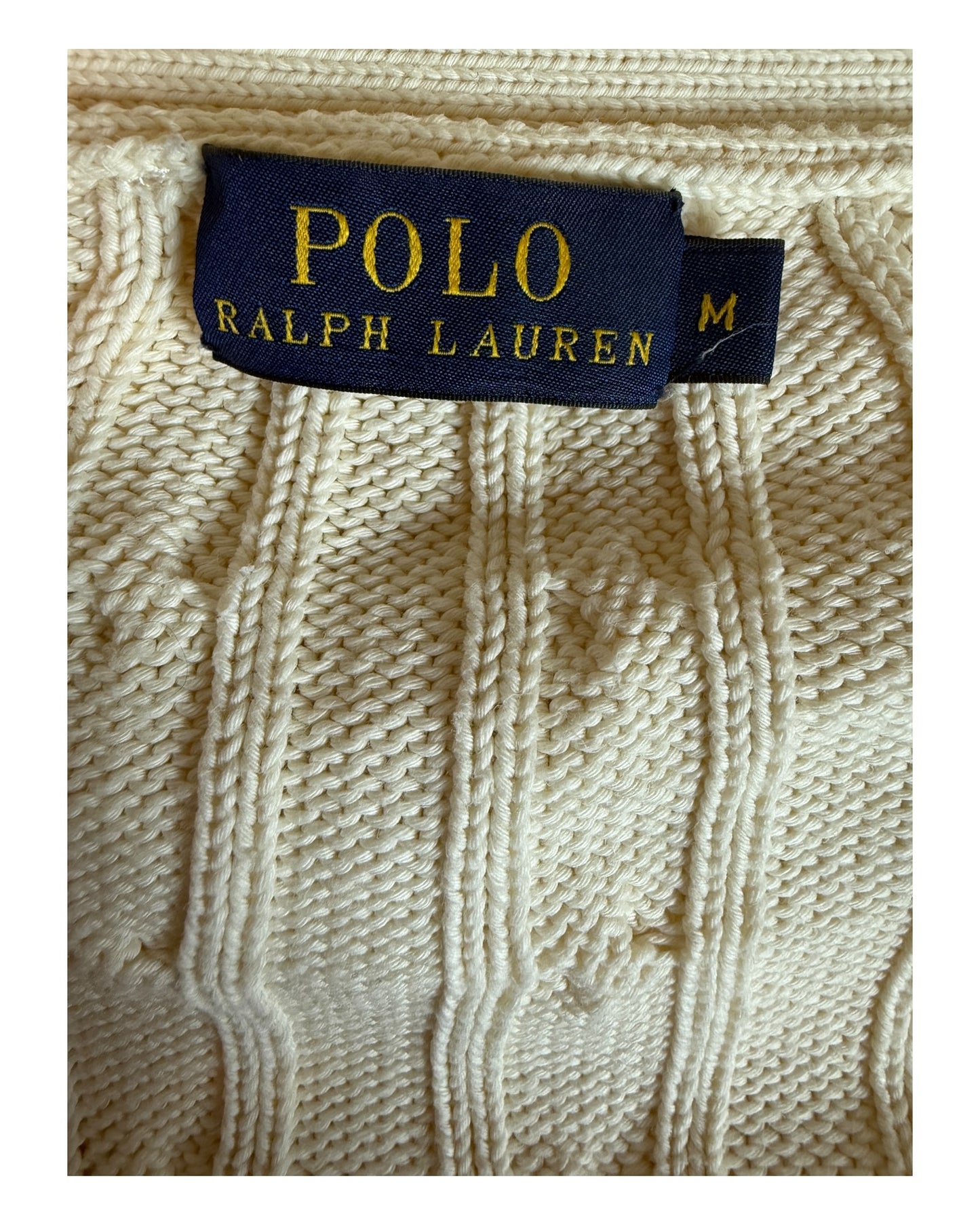 Polo Ralph Lauren Zopfmuster Cardigan beige Größe M