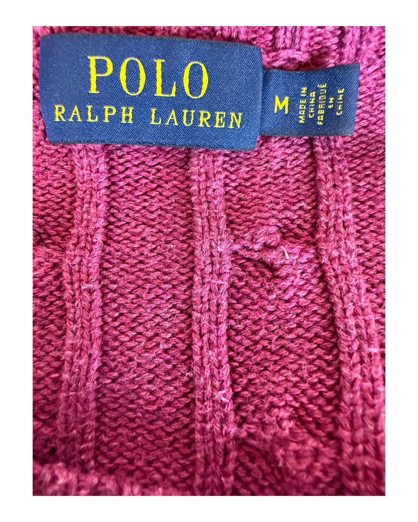 Polo Ralph Lauren Zopfmuster Pullover pink Größe M