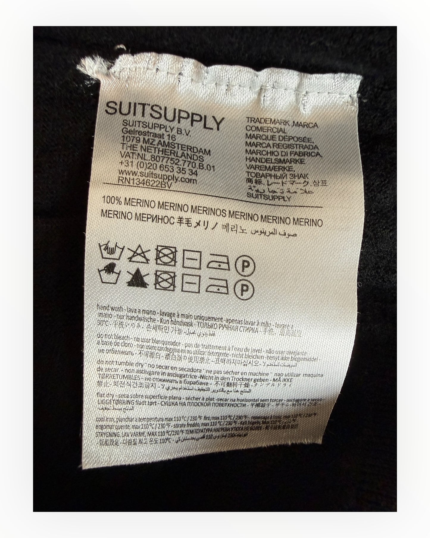 Suit Supply Strickjacke Merinowolle schwarz Größe L