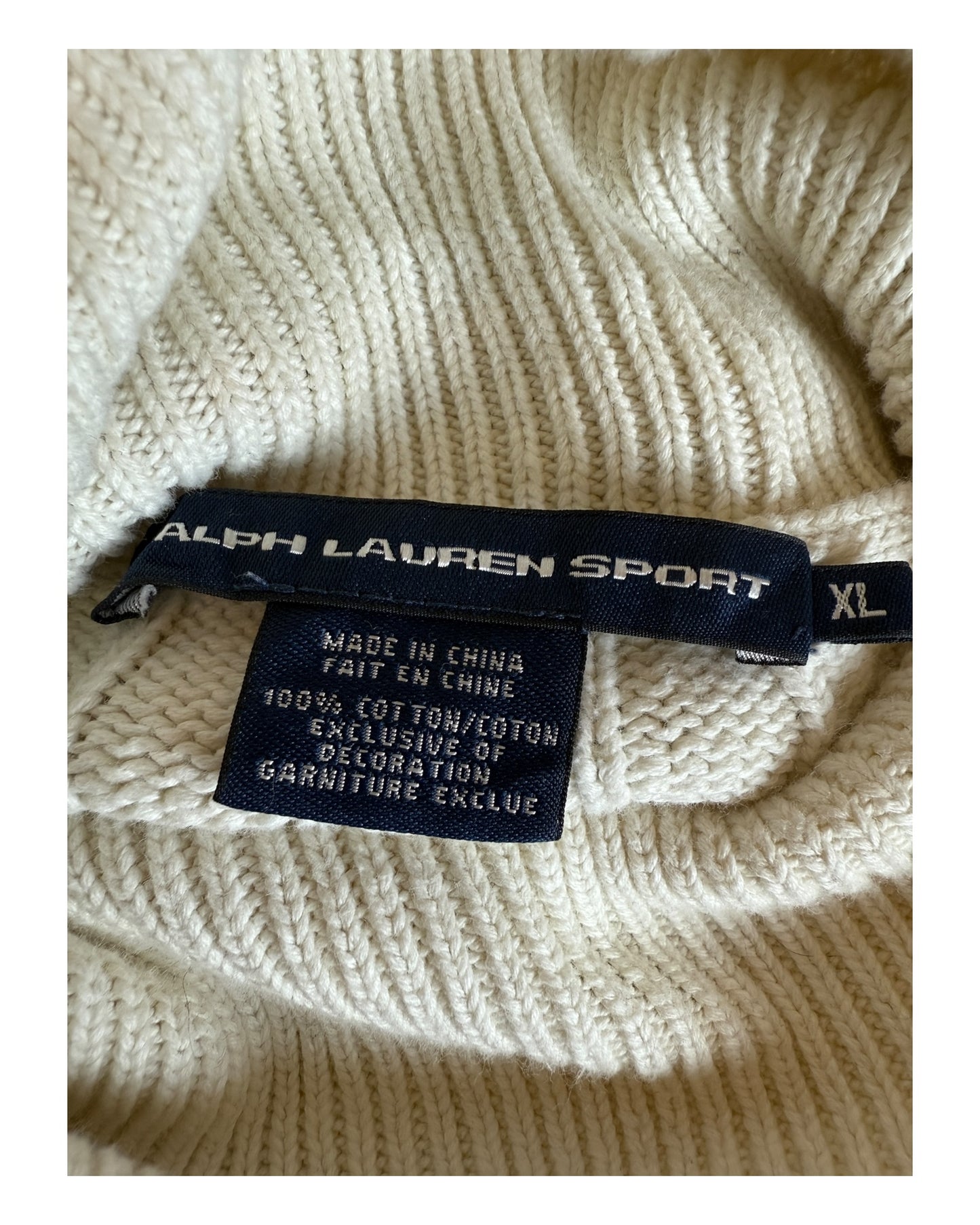 Polo Ralph Lauren Rollkragenpullover weiß Größe XL