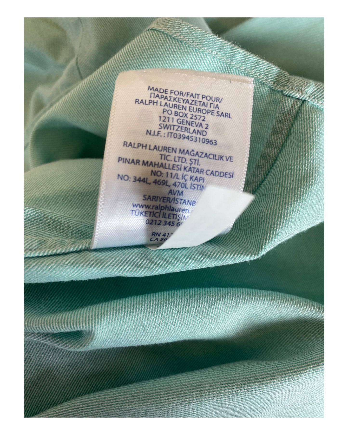 Polo Ralph Lauren Hemd türkis Größe L