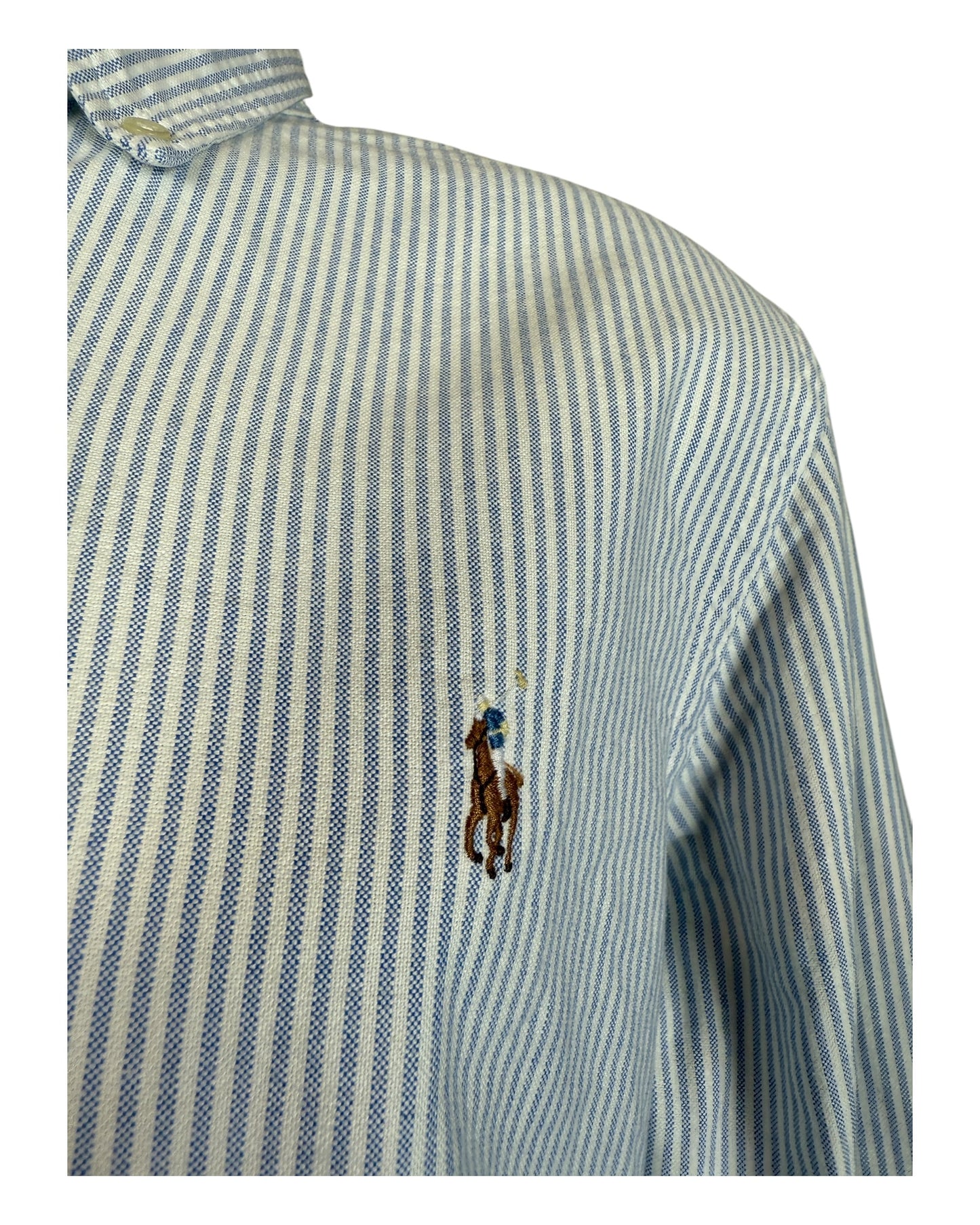 Polo Ralph Lauren Oxfordhemd hellblau weiß gestreift Größe M
