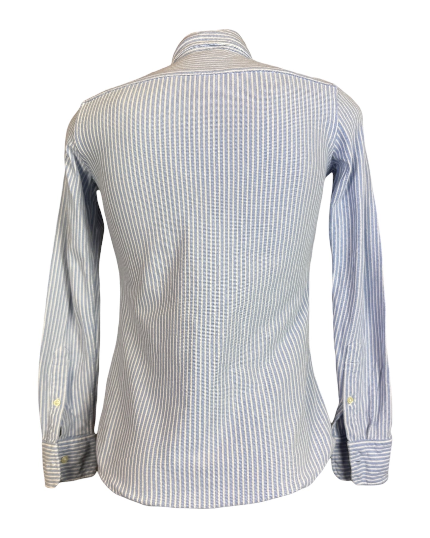 Polo Ralph Lauren Knit Oxford Bluse hellblau weiß gestreift Größe M