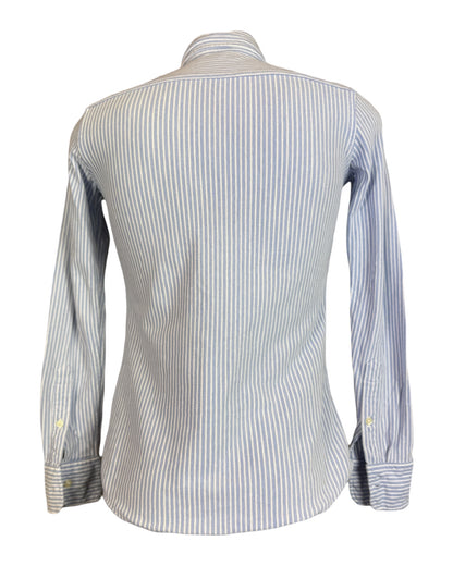 Polo Ralph Lauren Knit Oxford Bluse hellblau weiß gestreift Größe M