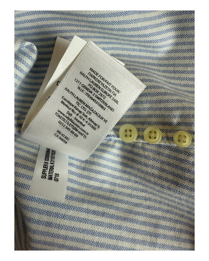 Polo Ralph Lauren Oxford Bluse hellblau weiß gestreift Größe S