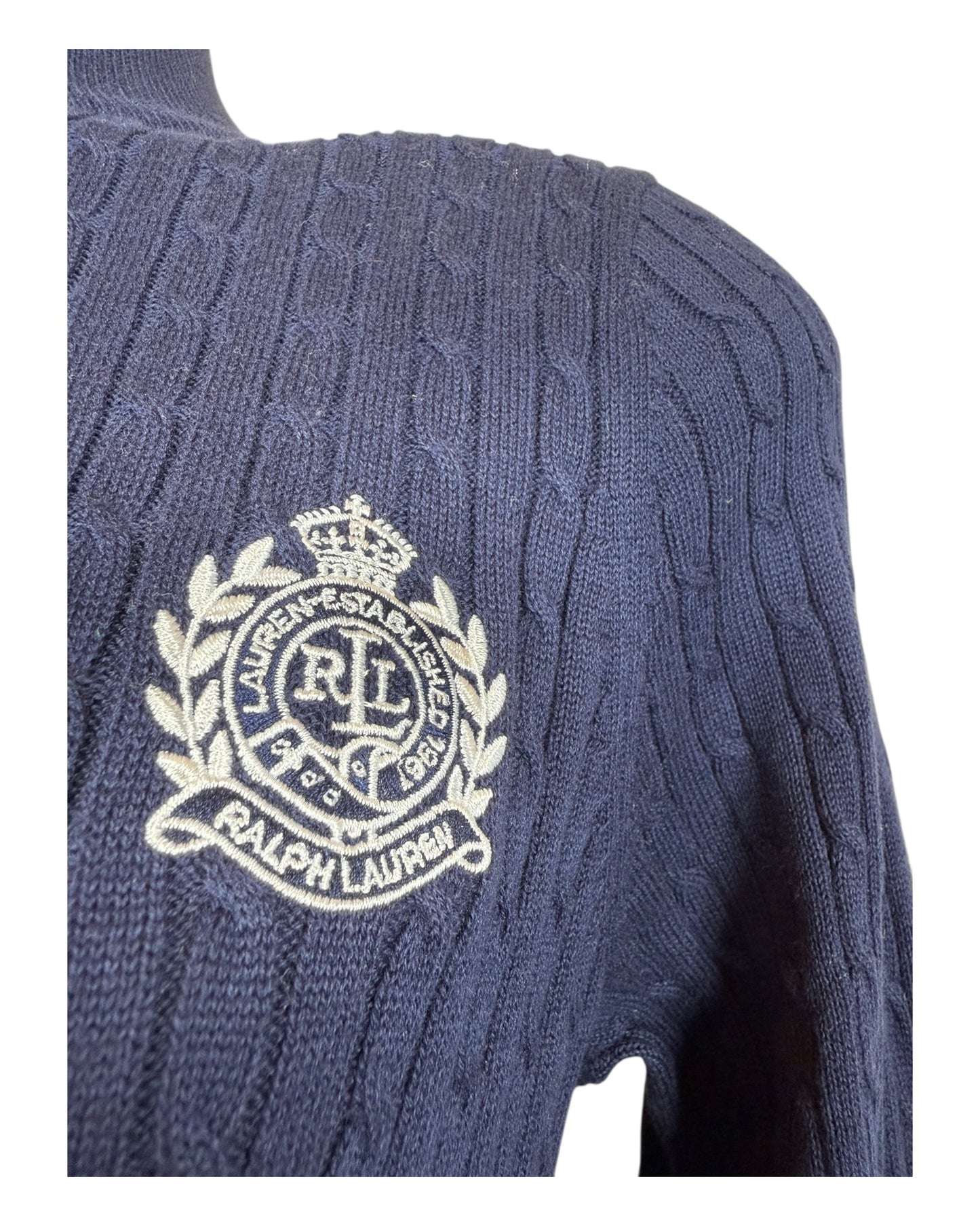 Polo Ralph Lauren Zopfmuster Strickjacke royalblau Größe L