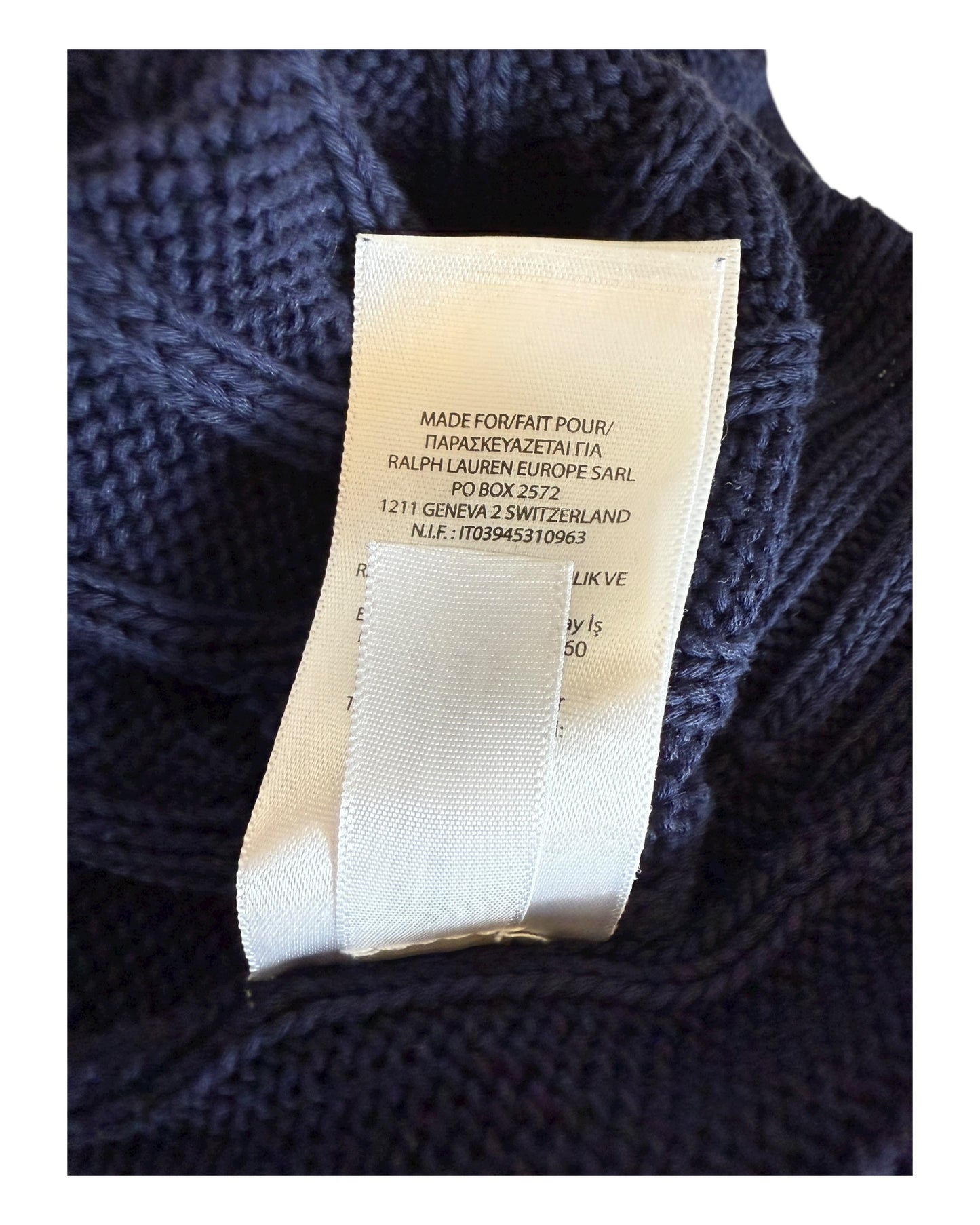 Polo Ralph Lauren Zopfmuster Pullover marineblau Größe S