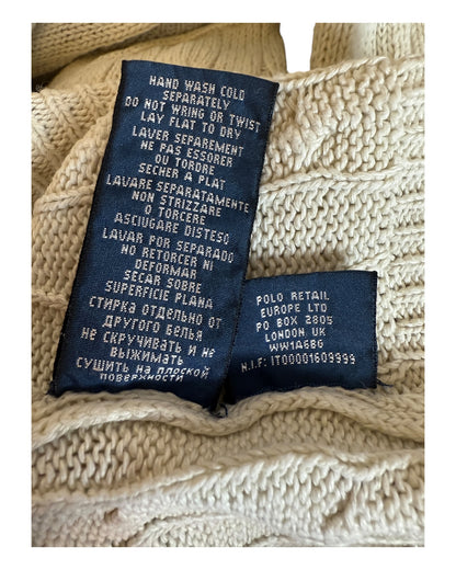 Polo Ralph Lauren Zopfmuster Pullover weiß Größe M