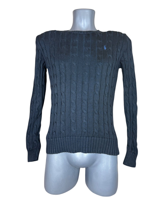 Polo Ralph Lauren Zopfmuster Pullover schwarz Größe S