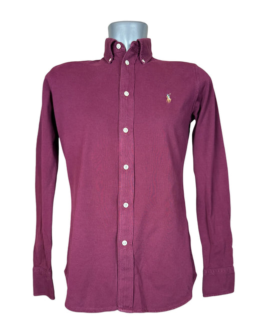 Polo Ralph Lauren Knit Oxford Bluse bordeauxrot Größe M