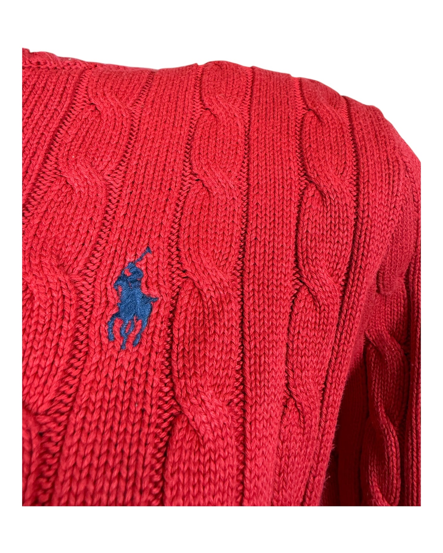 Polo Ralph Lauren Zopfmuster Pullover rot Größe M